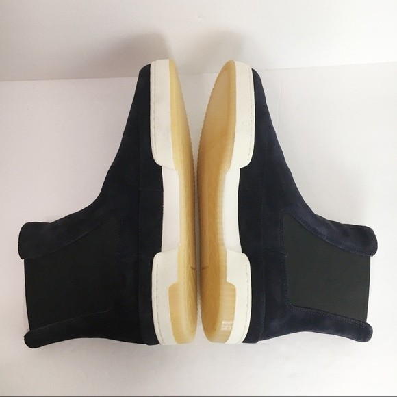 Vince Rhys‎ Dark Navy Blue Suede Leather High Top Platform Sneaker Boot 10 NEW - Picture 7 of 14